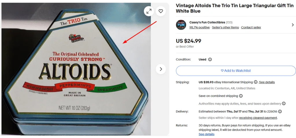 Altoids Trio Triangular Tin
