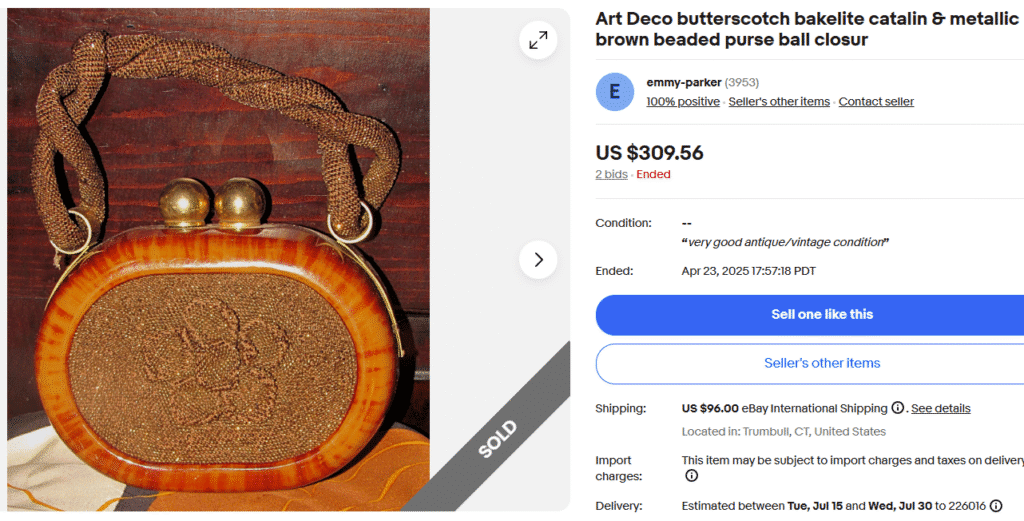 Art Deco Butterscotch Catalin Bakelite Purse