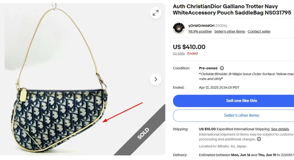 Christian Dior Saddle Bag
