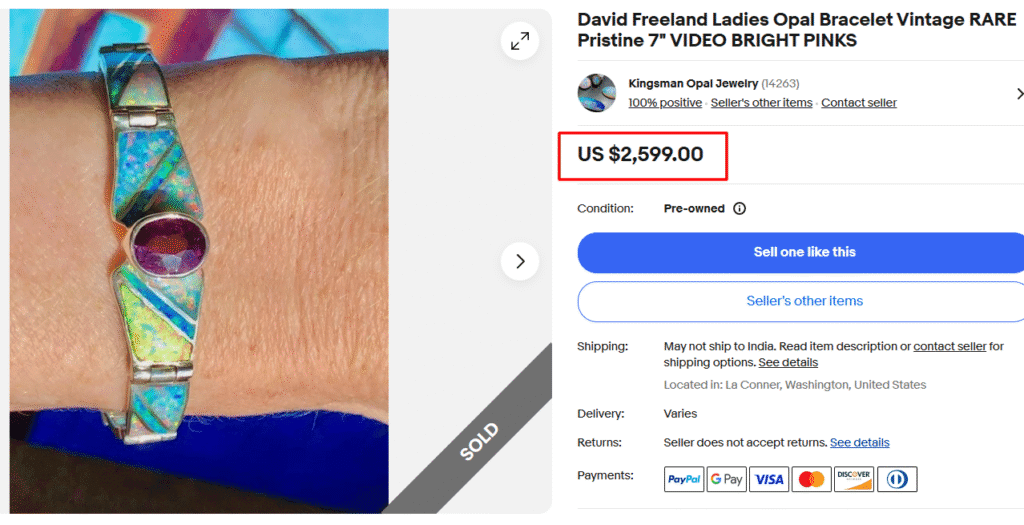 David Freeland Ladies Opal Bracelet