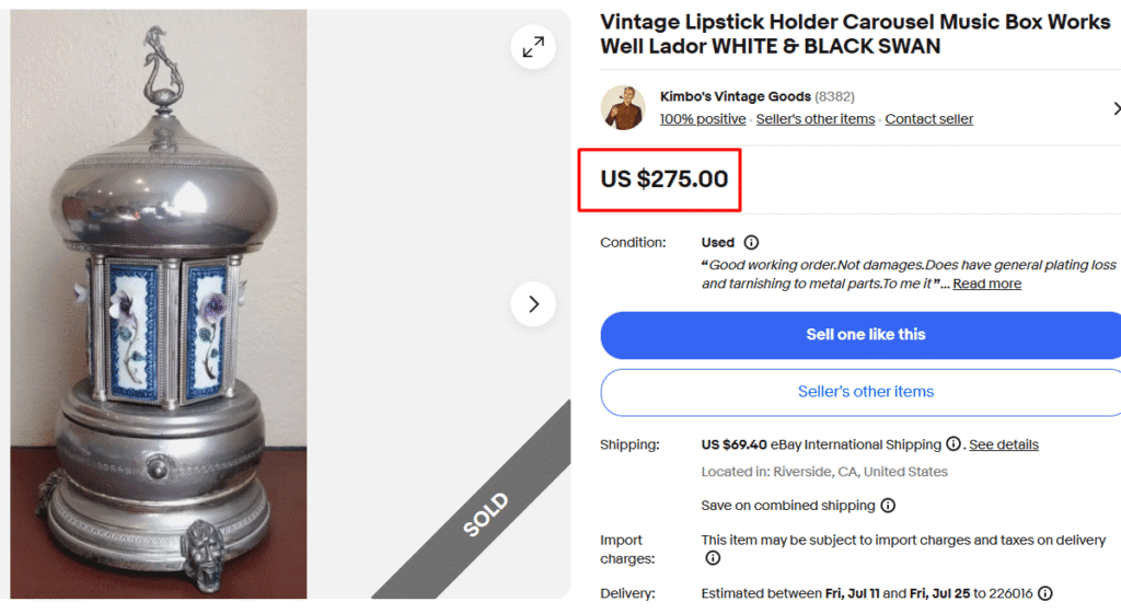 Lador Music Box Lipstick Holder