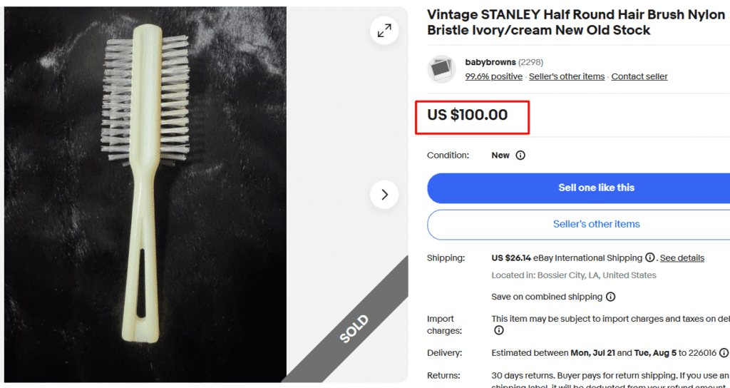Stanley Half-Round Nylon Bristles Hair Brush