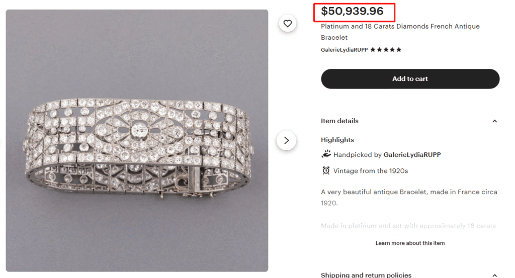 Vintage Platinum & 18 Carat Diamond Bracelet