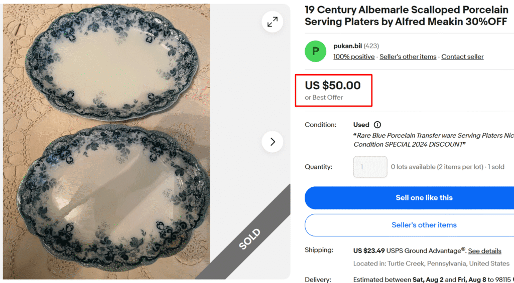 Alfred Meakin Albemarle Scalloped Transferware