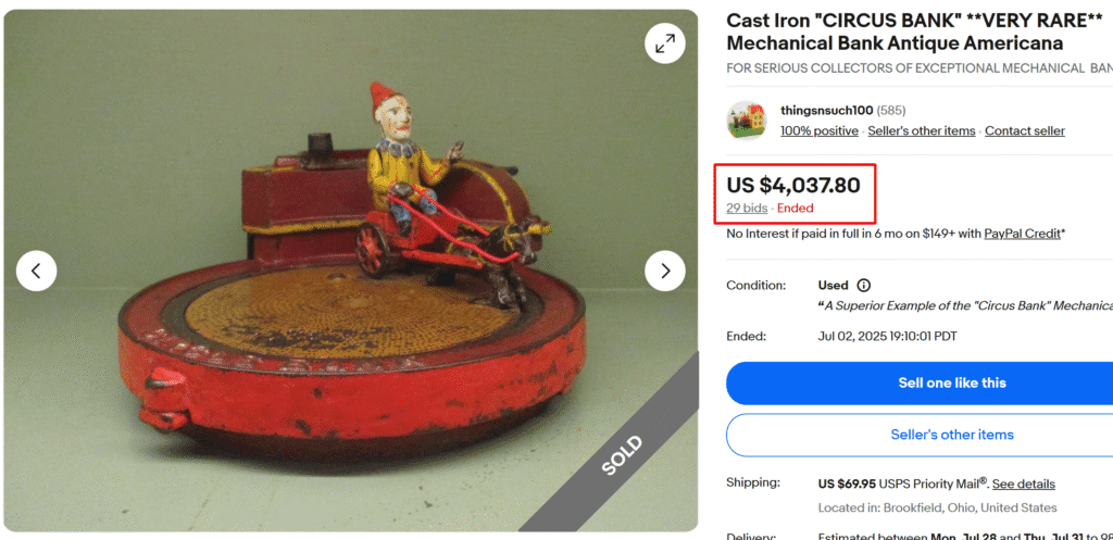 Antique Cast Iron Circus Bank