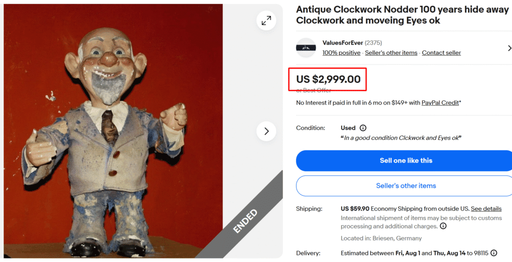 Antique Clockwork Nodder