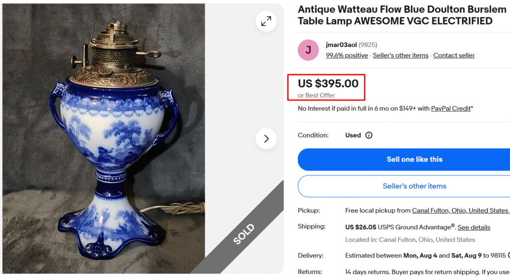 Doulton Flow Blue Watteau Burslem Transferware
