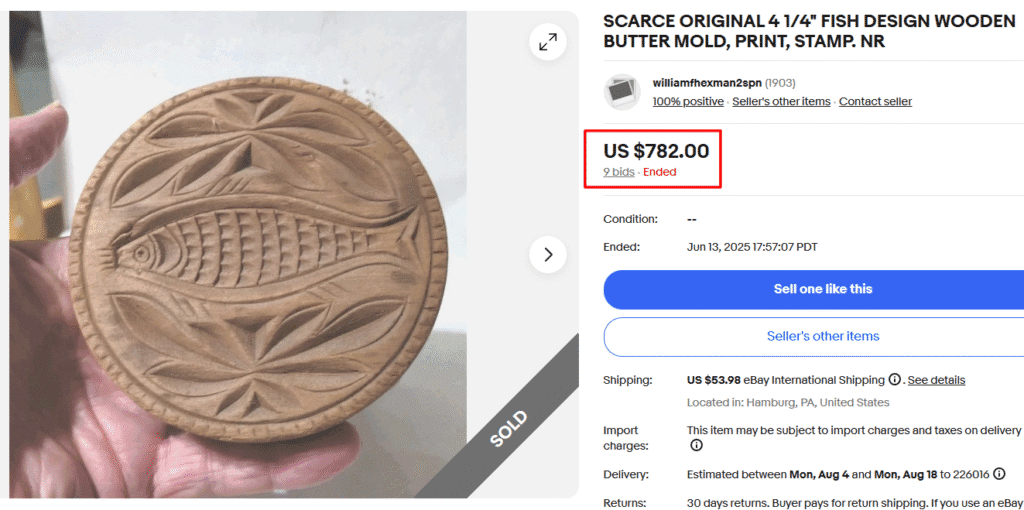 Hand-Carved Butter Mold Stamp