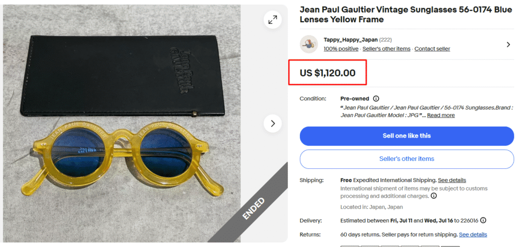 Jean Paul Gaultier 56-0174 Blue-Yellow Sunglasses