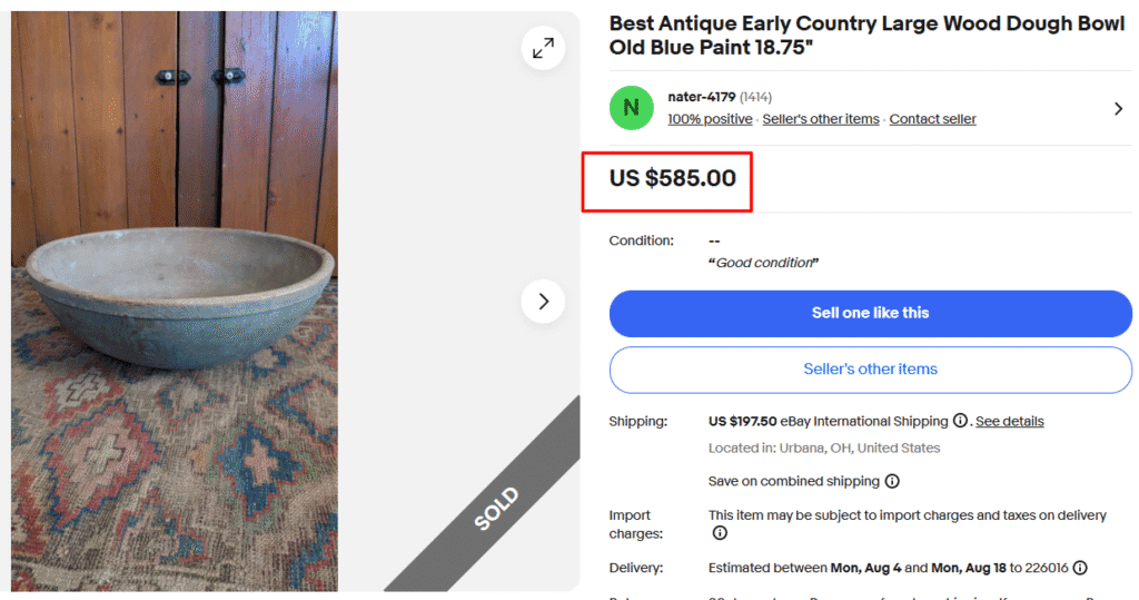 Large Wooden Dough Bowl