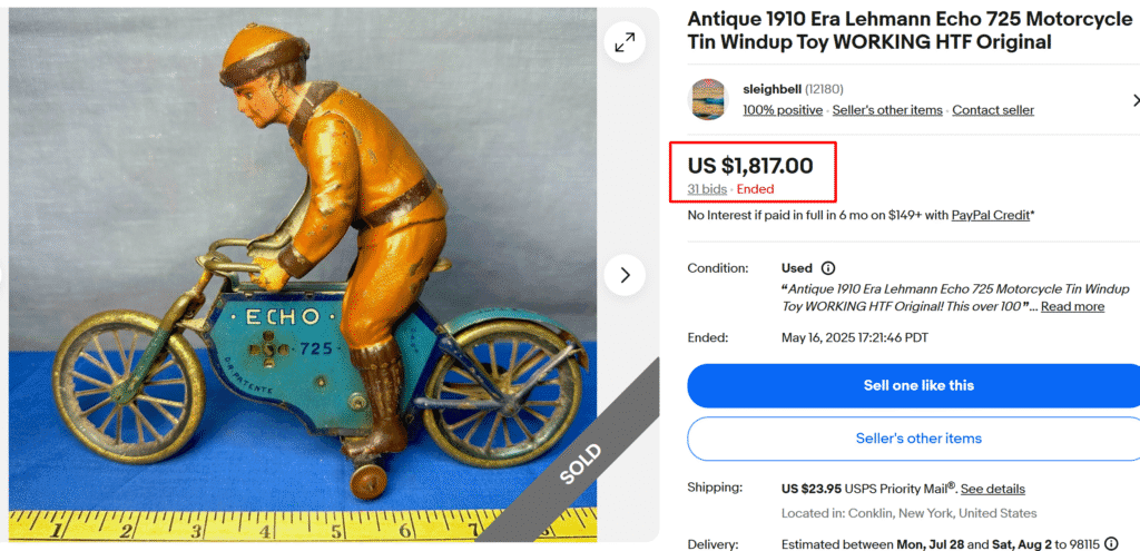 Lehmann Tinplate Mechanical Motorcycle