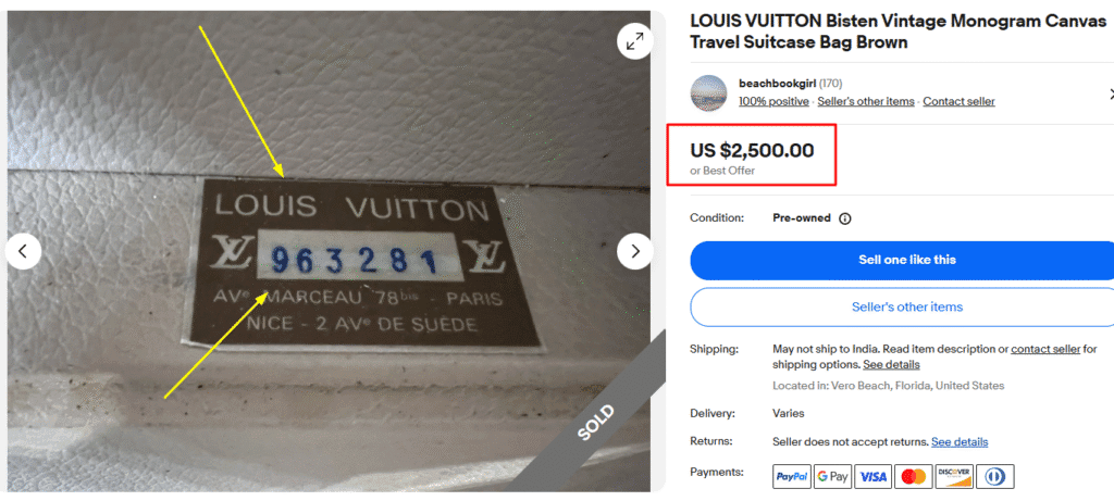 Louis Vuitton Suitcase Labels