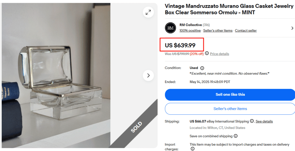 Mandruzzato Sommerso Casket Jewelry Box