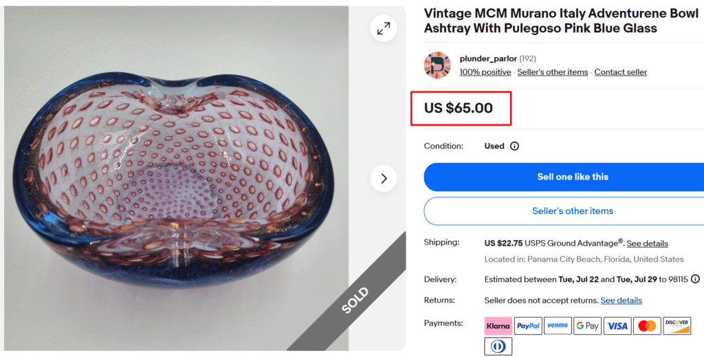 Mid-Century Modern Pulegoso Pink Adventurene Bowl