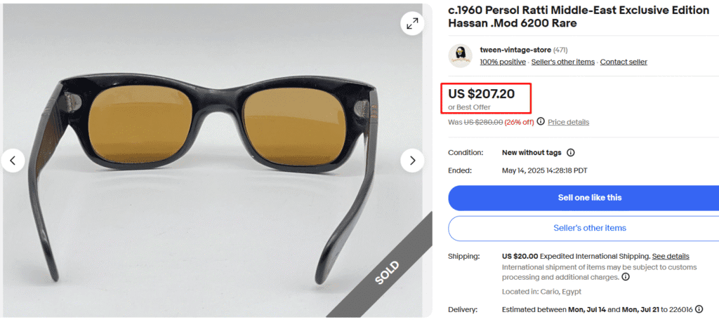 Persol Ratti Middle-East Exclusive Hassan 620 Sunglasses