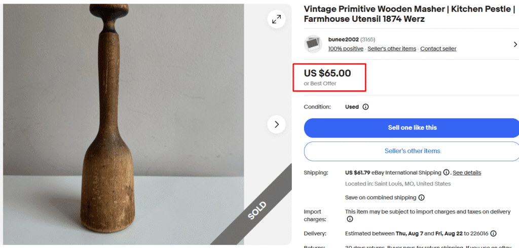 Primitive Wooden Masher
