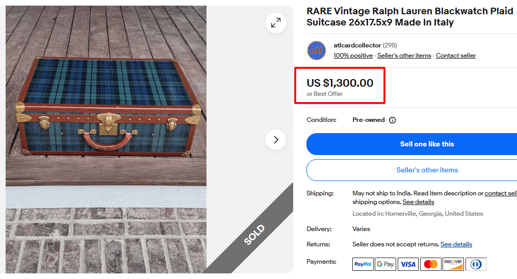 Ralph Lauren Blackwatch Plaid Suitcase