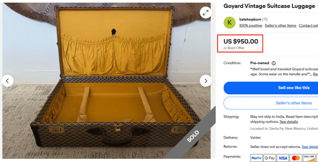 Vintage Goyard Suitcase
