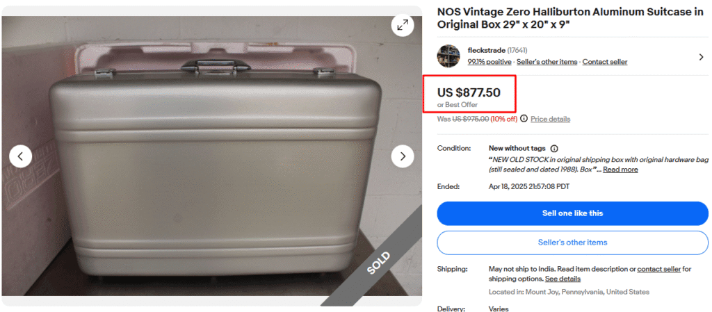 Vintage Zero Halliburton Aluminum Suitcase