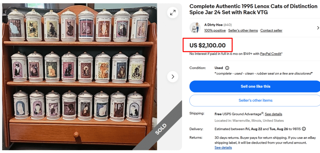 1995 Lenox Cats of Distinction Spice Jar Set