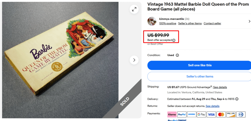 Barbie Queen of the Prom Game by Mattel