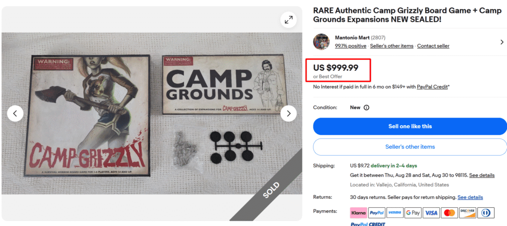 Camp Grizzly Board Game