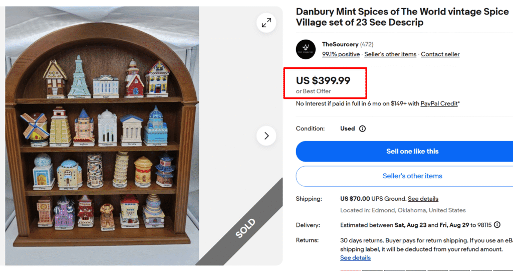 Danbury Mint Spices of the World Jars Set