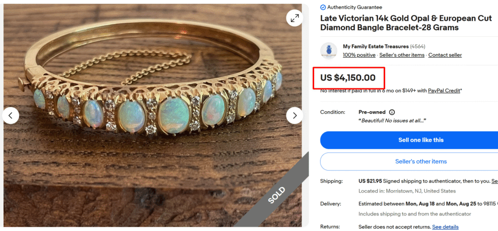 Late Victorian Opal & Diamond Bracelet