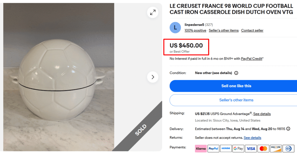 Le Creuset 1998 World Cup Dutch Oven Dish