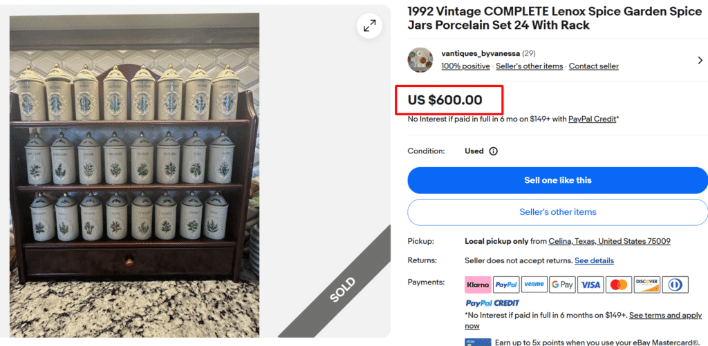 Lenox Spice Garden Porcelain Spice Jars Set with Rack