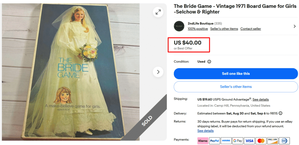 The Bride Game by Selchow & Righter