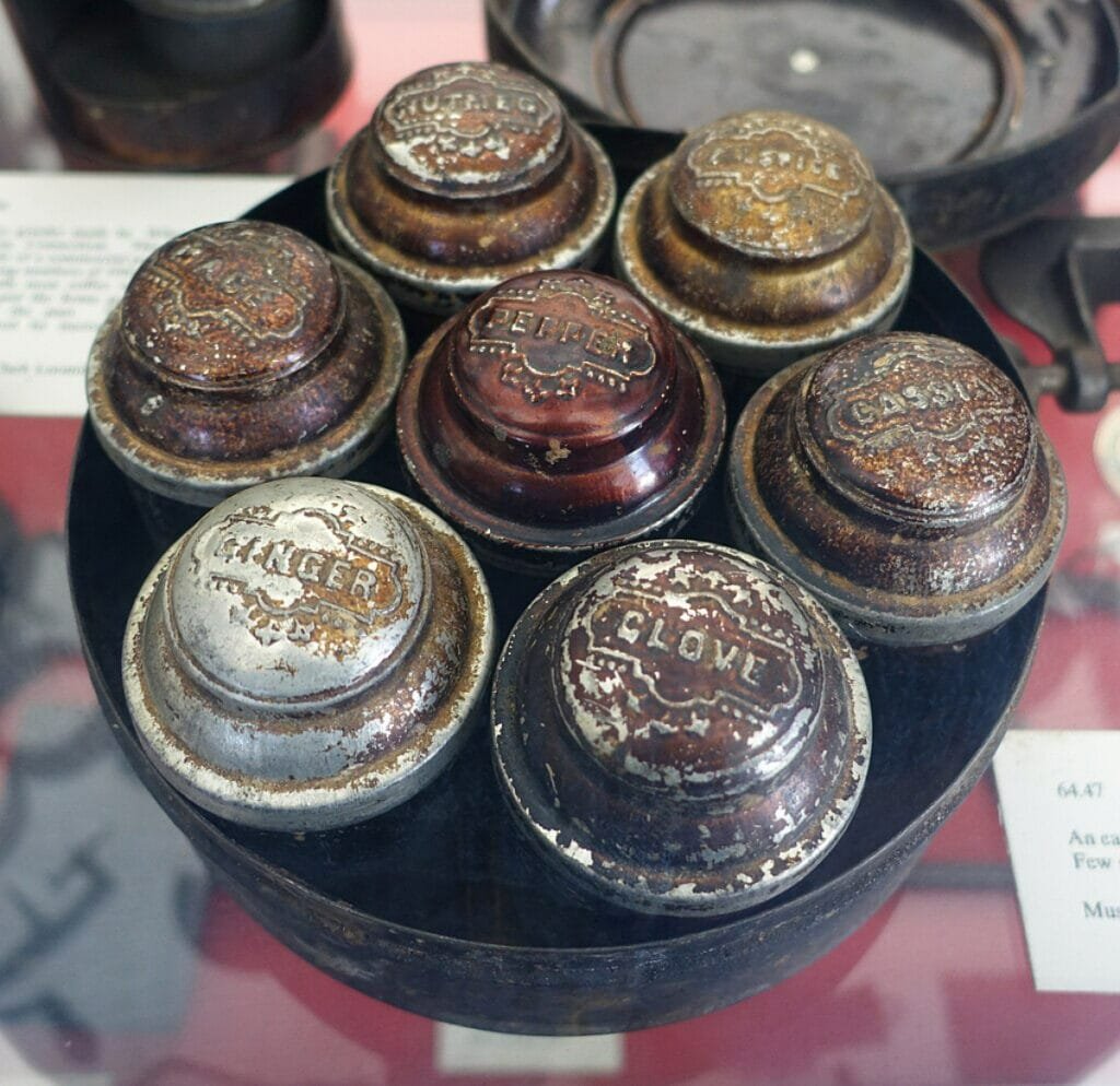 Vintage Metal Spice Jar Set