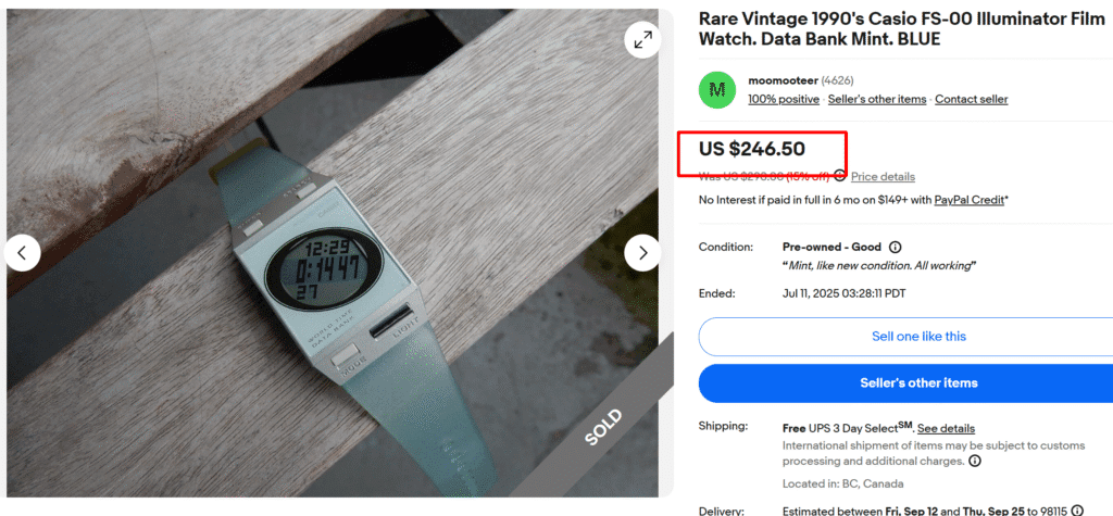 1900s Casio FS-00 Illuminator Film Watch