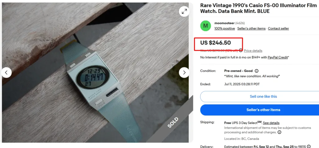 1900s Casio FS-00 Illuminator Film Watch