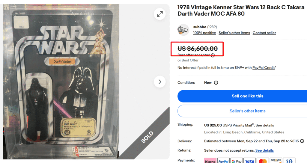 1978 Darth Vader Action Figure