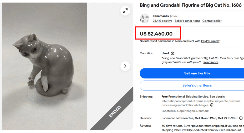 Bing and Grondahl Big Cat Figurine