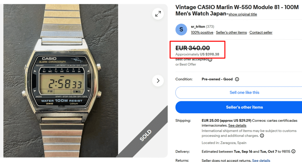 Casio Marlin W-550 Module 81 Watch