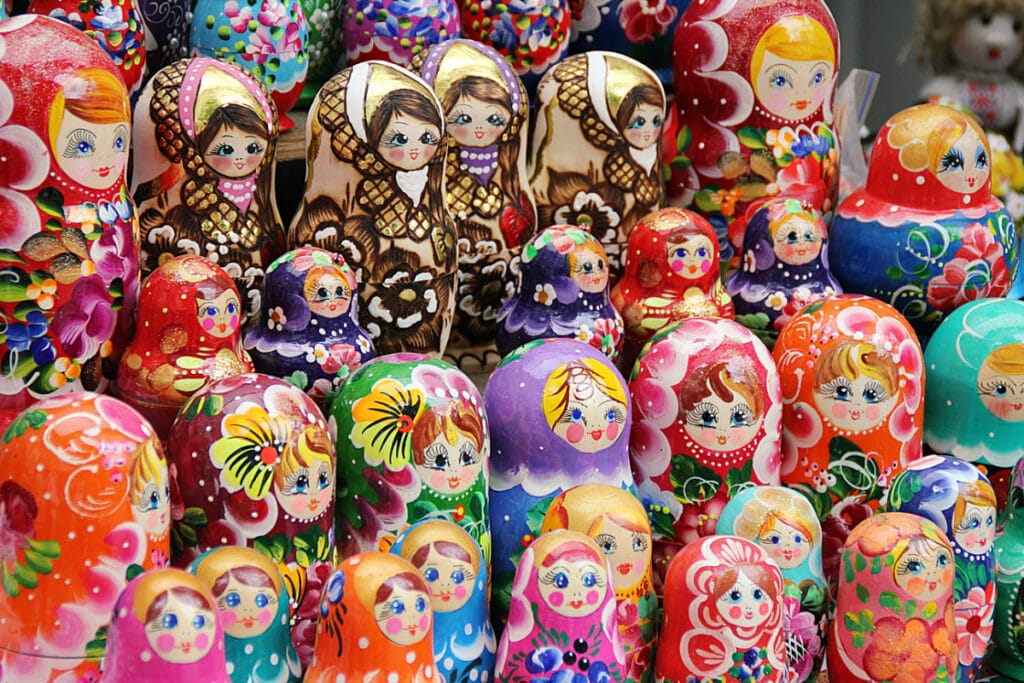Colorful Russian Matryoshka Dolls