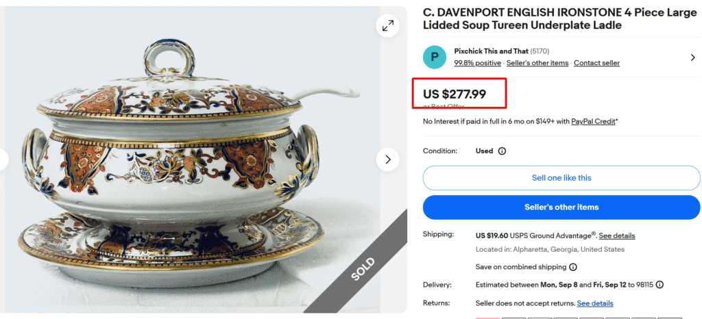 Davenport English Ironstone Lidded Tureen Set