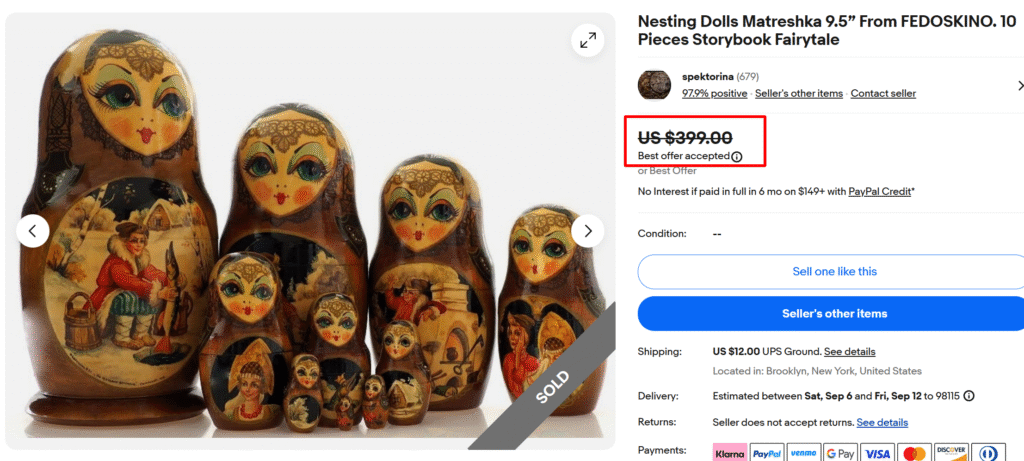 Fedoskino Storybook Fairytale Nesting Dolls