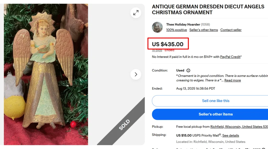 German Dresden Diecut Angel Figurines