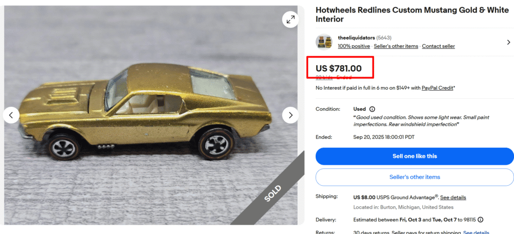 Gold & White Custom Mustang