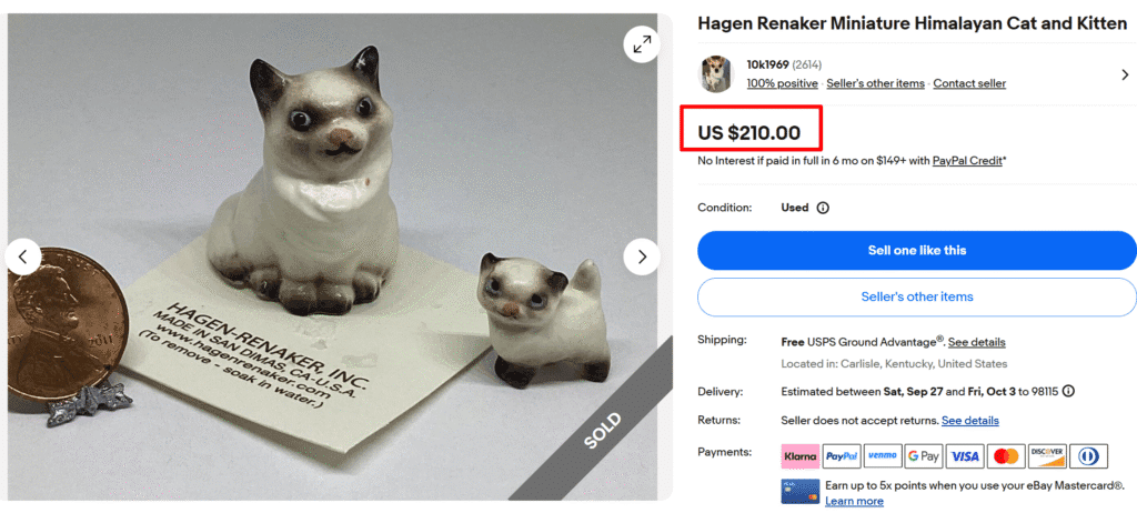 Hagen Renaker Miniature Cat Figurines