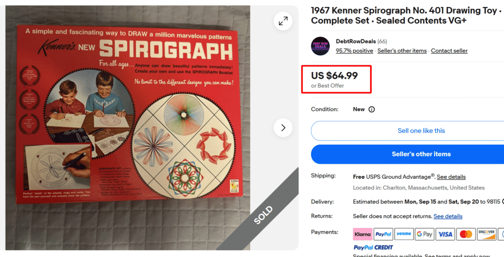 Kenner's Spirograph Drawing Toy (1967)