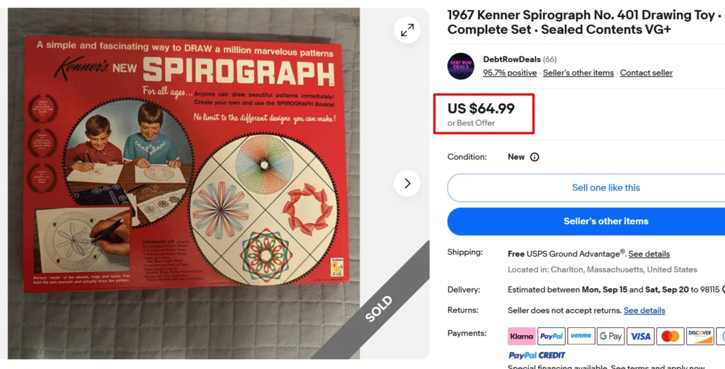 Kenner's Spirograph Drawing Toy (1967)