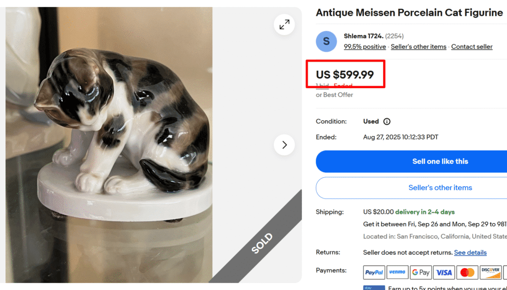 Meissen Porcelain Cat Figurines