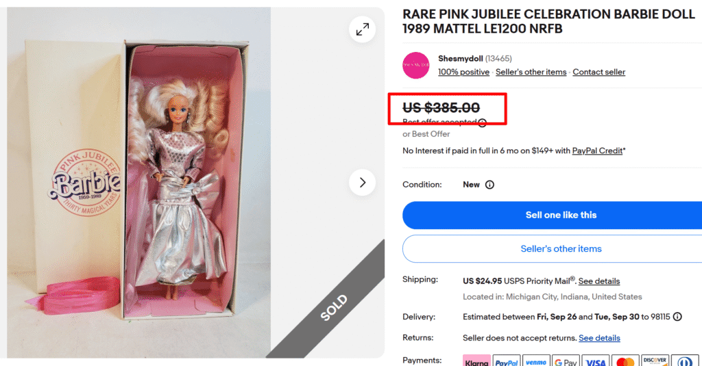Pink Jubilee Barbie Doll (1989)