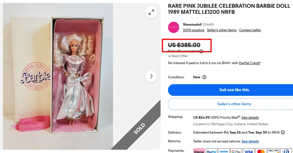Pink Jubilee Barbie Doll (1989)