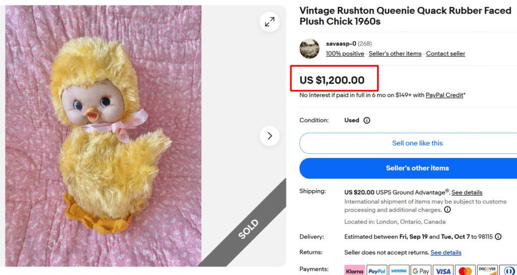 Rushton Rubber Faced Plush Toys (1960s)