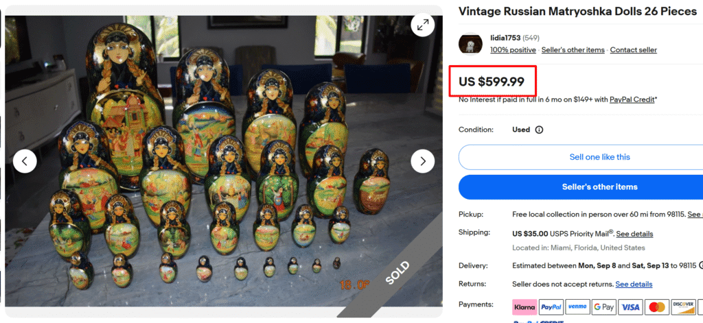 Russian Matryoshka Dolls Set of 26